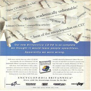 1998 Encyclopedia Brittanica CD 98 Vintage Magazine Print Ad/Poster